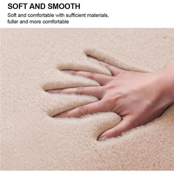 Ultra Soft Fluffy Faux Fur Sheepskin Area Rug Modern 2x6 Living Room Fur Runner - Picture 5 of 7